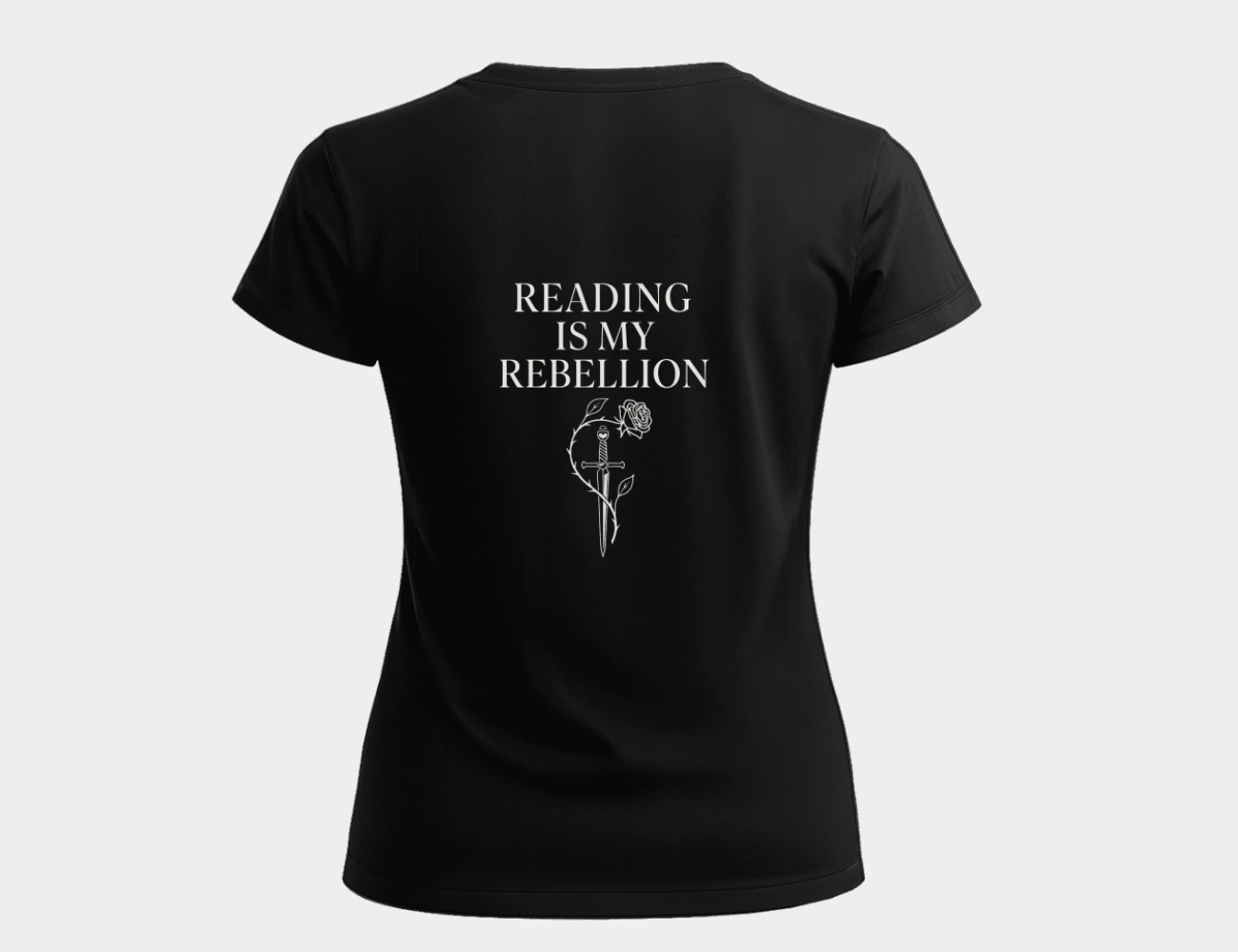 Polera fit Reading is my rebellion - Negra