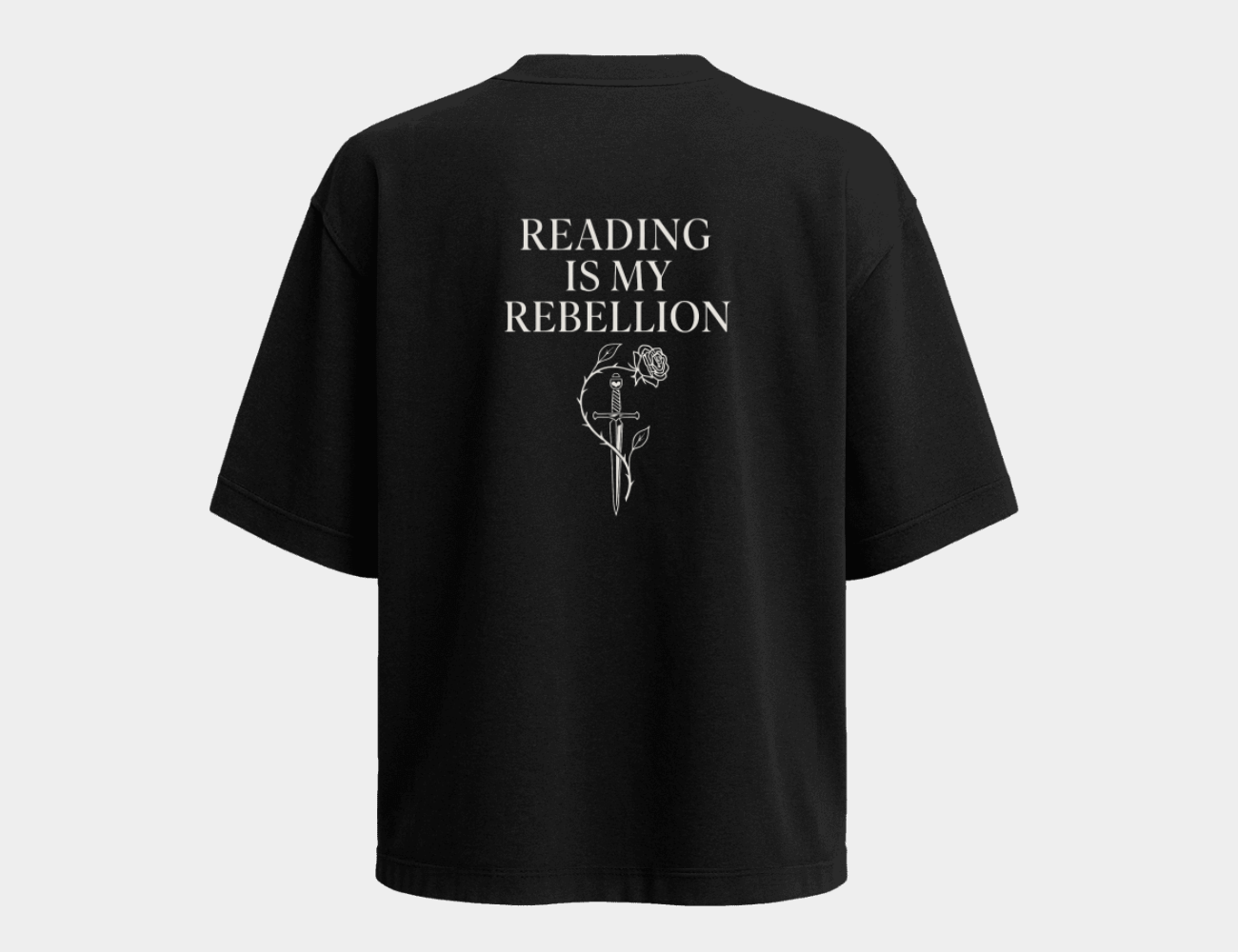 Polera oversize Reading is my rebellion - Negra