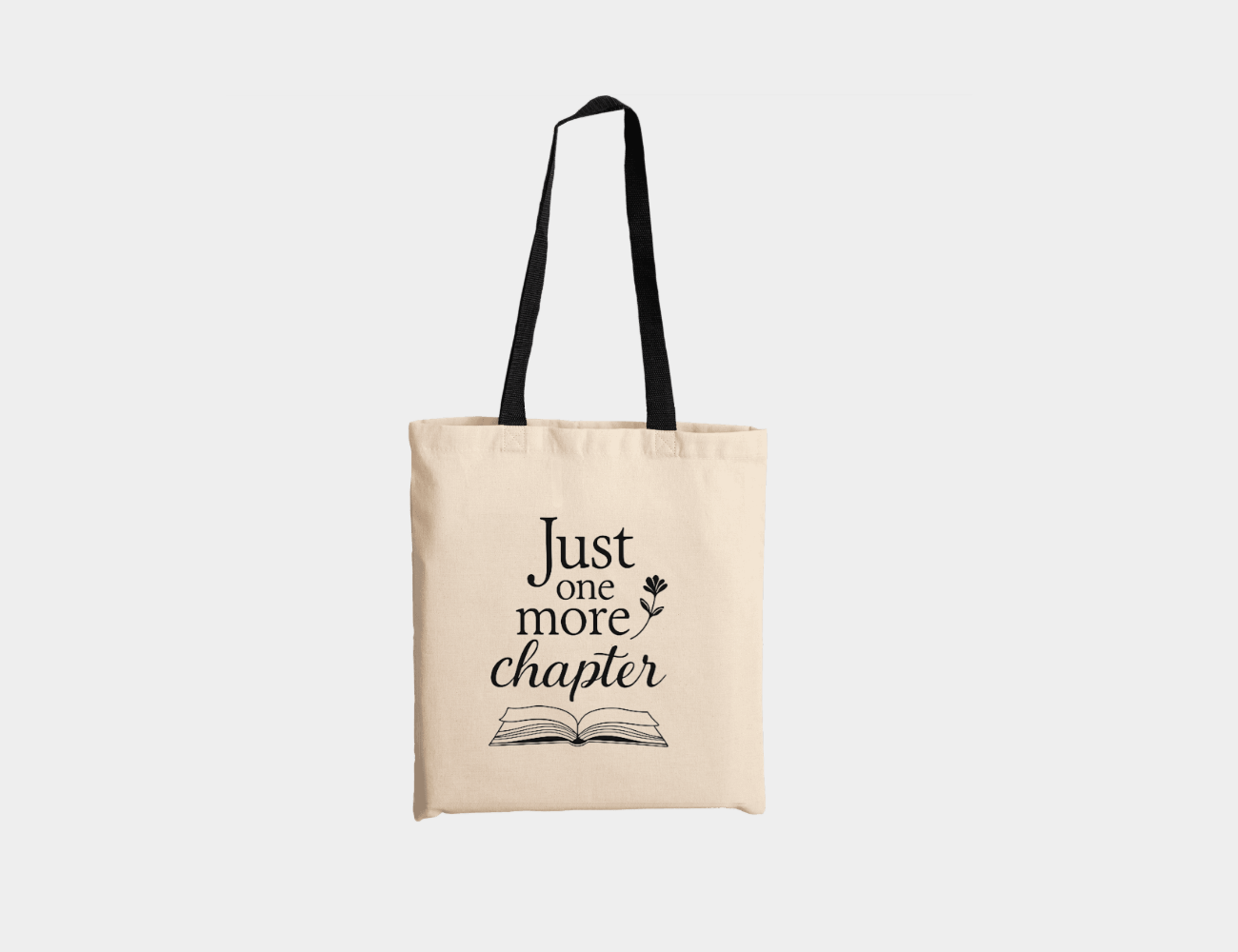 Totebag Just one more chapter - Blanco - Negro